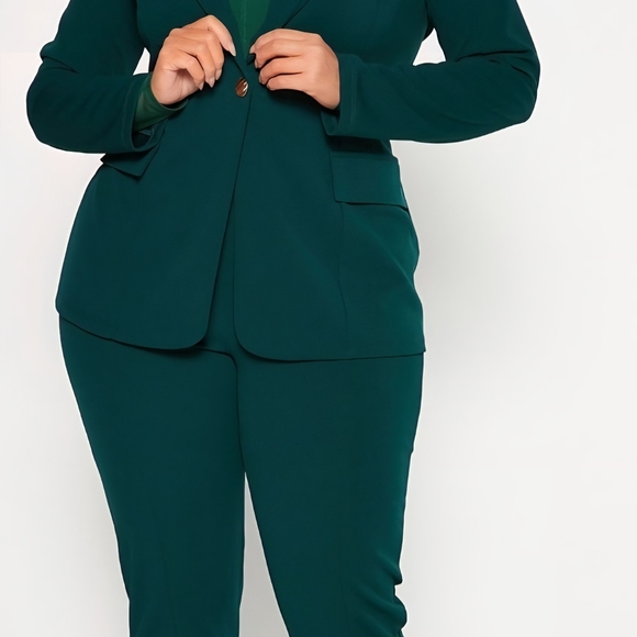 Fashion Nova Teal Blazer and Pants Set - Picture 2 of 4